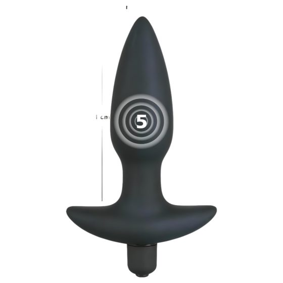 Černý samet anální plug vibrátor - střední
