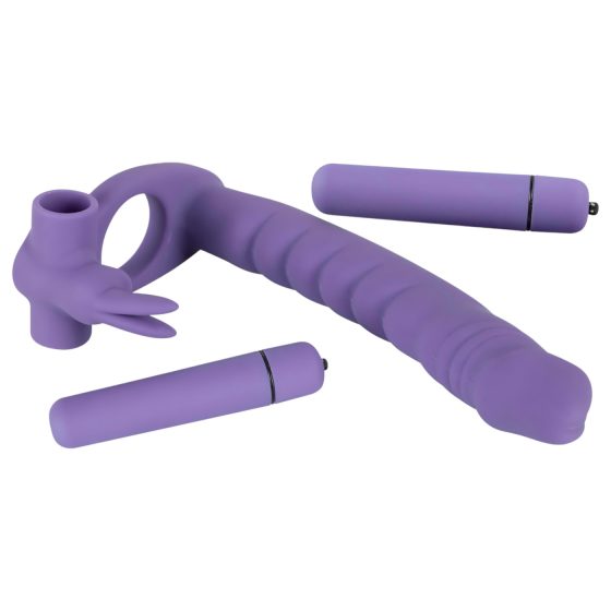 You2Toys - vibrátor 3v1 - anální, vaginální, klitoriální - fialový