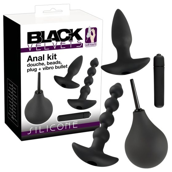 Černý Velvet anální vibrátor set (4 díly)
