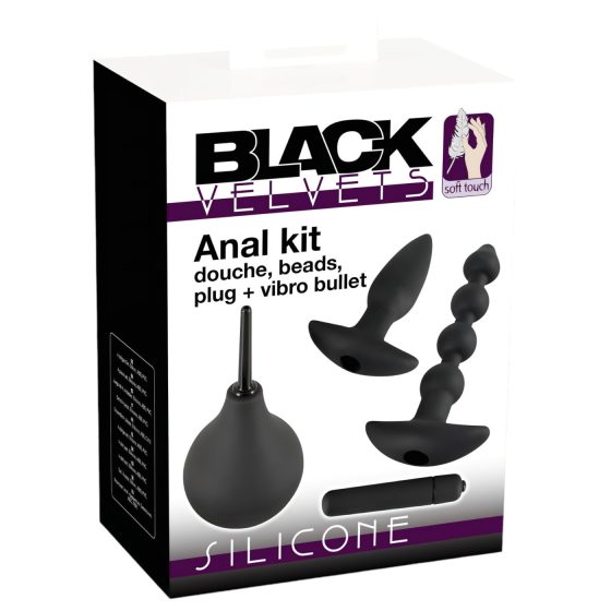Černý Velvet anální vibrátor set (4 díly)