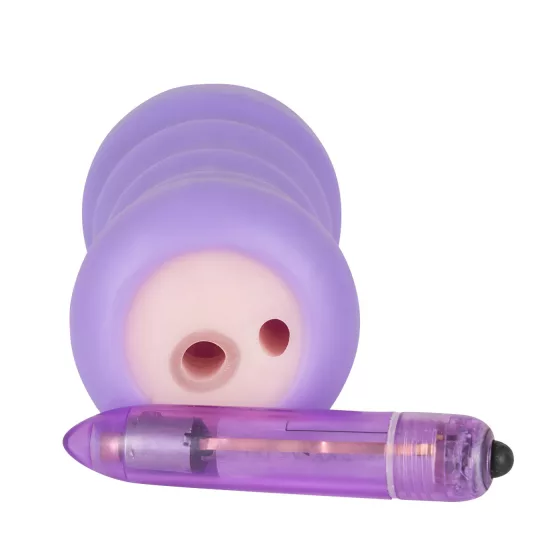 You2Toys - Masturbátor pro muže - vibrační vagina - tělová/fialová