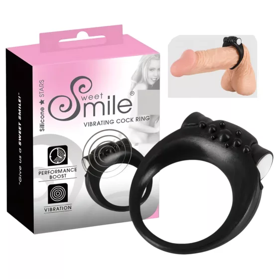 SMILE Stayer - vibrační erekční kroužek - černý
