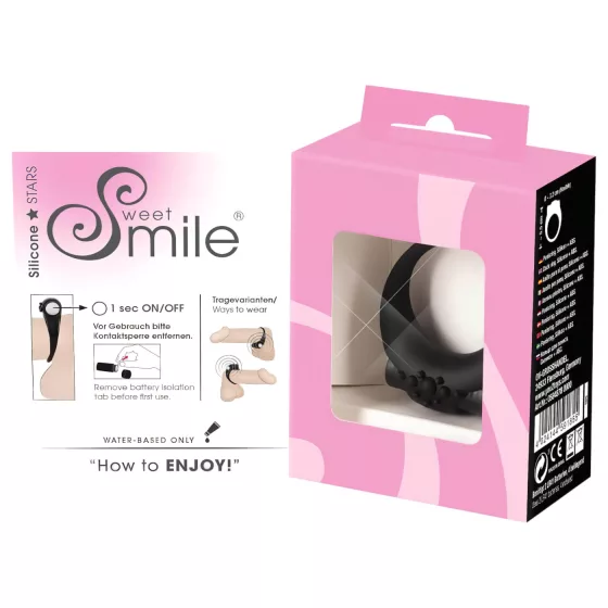 SMILE Stayer - vibrační erekční kroužek - černý