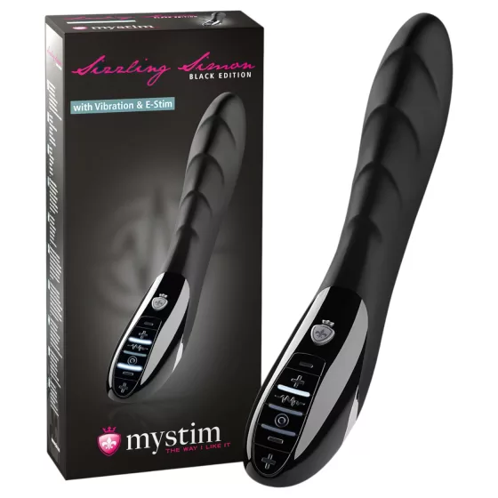 mystim Sizzling Simon - elektro stimulátor vibrátor - černý