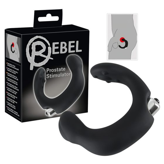 Rebel - zakřivený vibrátor na prostatu (černý)