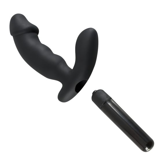 Rebel - prostatický vibrátor s penisem (černý)