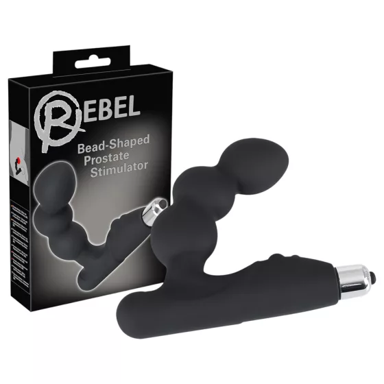 Rebel - vibrátor na prostatu s kuličkami - černý