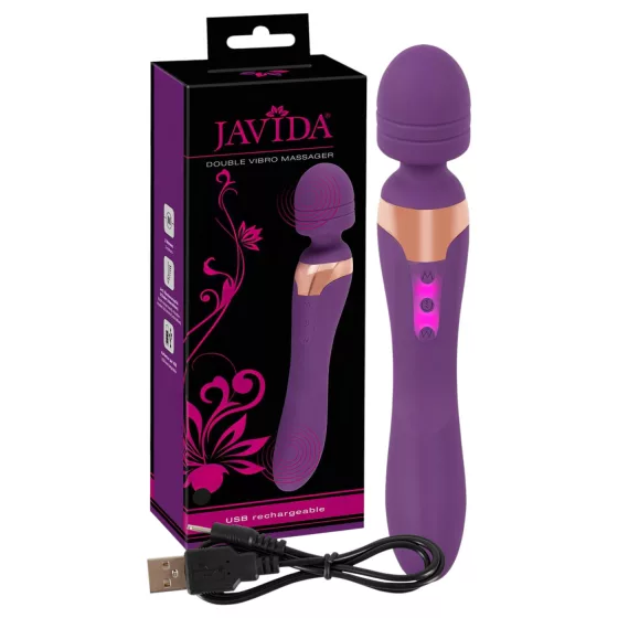 Javida Double - masážní vibrátor - dvojitý - fialový