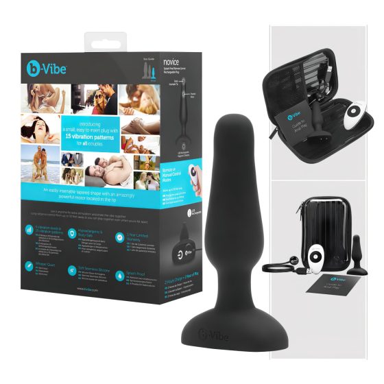 b-Vibe Novice - začátečnický anální vibrátor (černý)