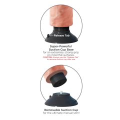 King Cock 10 přísavkový vibrátor (25 cm) - přírodní