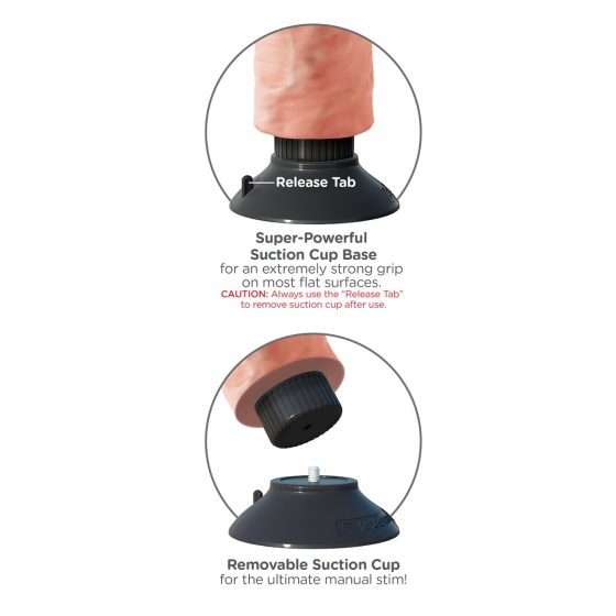 King Cock 10 přísavkový vibrátor (25 cm) - přírodní