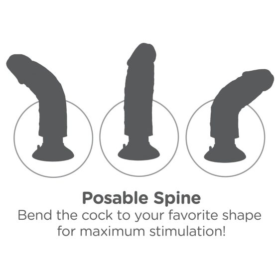 King Cock 10 přísavkový vibrátor (25 cm) - přírodní
