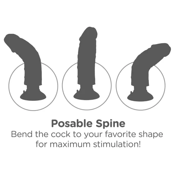 King Cock - vibrátor s přísavkou - 25 cm - tělová barva