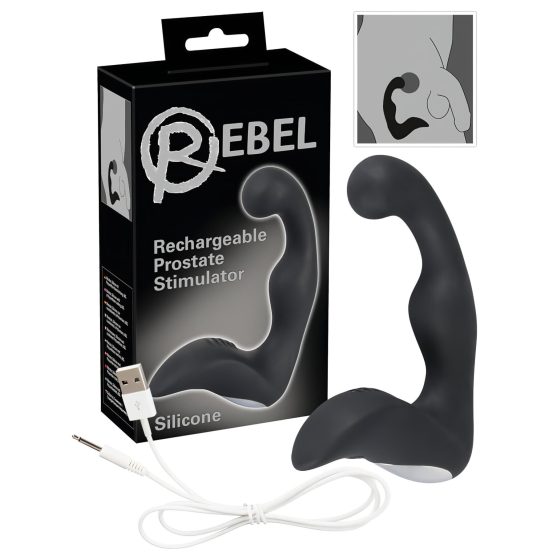 Rebel - akumulátorový prostatický vibrátor (černý)
