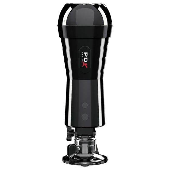 PDX Cock Compressor - sací a vibrační vaginální masturbátor (černý)