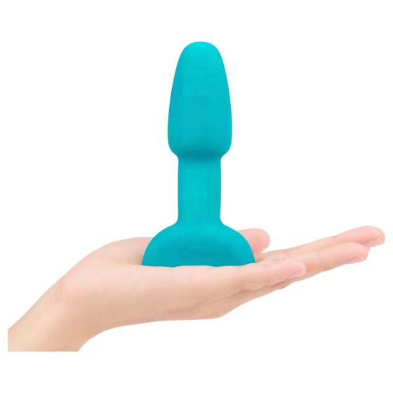 b-Vibe Rimming - anální vibrátor s rotujícími kuličkami (tyrkysový)