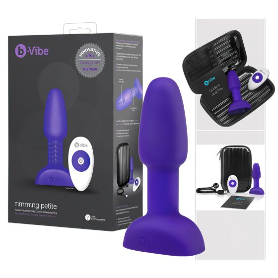 b-Vibe Rimming - rotační korálkový anální vibrátor (fialový)