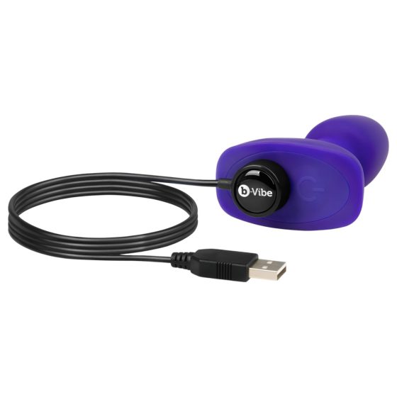 b-Vibe Rimming - rotační korálkový anální vibrátor (fialový)