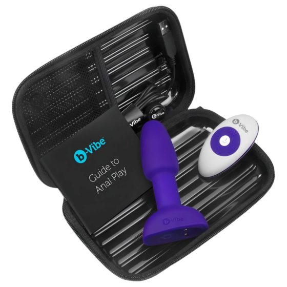 b-Vibe Rimming - rotační korálkový anální vibrátor (fialový)