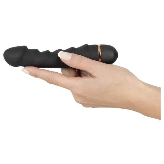 You2Toys - vibrátor s vlnkami - ohebný, žebrovaný - černý