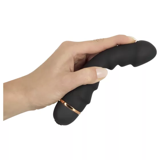 You2Toys - vibrátor s vlnkami - ohebný, žebrovaný - černý