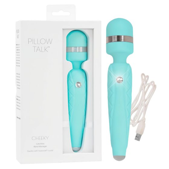 Pillow Talk Cheeky Wand - akumulátorový masážní vibrátor (tyrkysový)