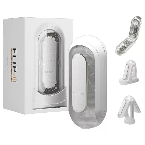 TENGA Flip Zero - vibrační masturbátor - bílý