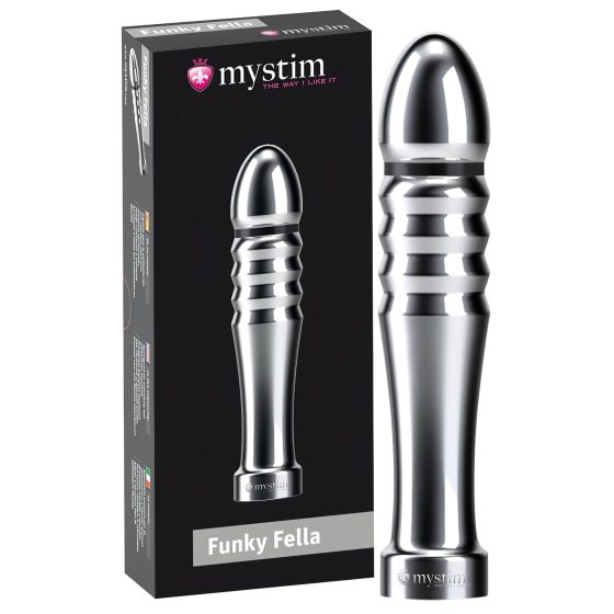 Mystim Funky Fella - žebrované elektro dildo