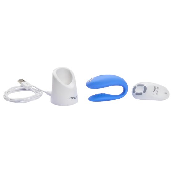We-Vibe Match - vodotěsný, nabíjecí partnerský vibrátor (modrý)