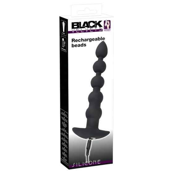 Black Velvet – akumulátorový anální vibrátor s 5 kuličkami (černý)