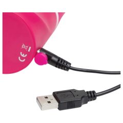   Happyrabbit G-spot - vodotěsný vibrátor s klitorálním ramenem (růžový)