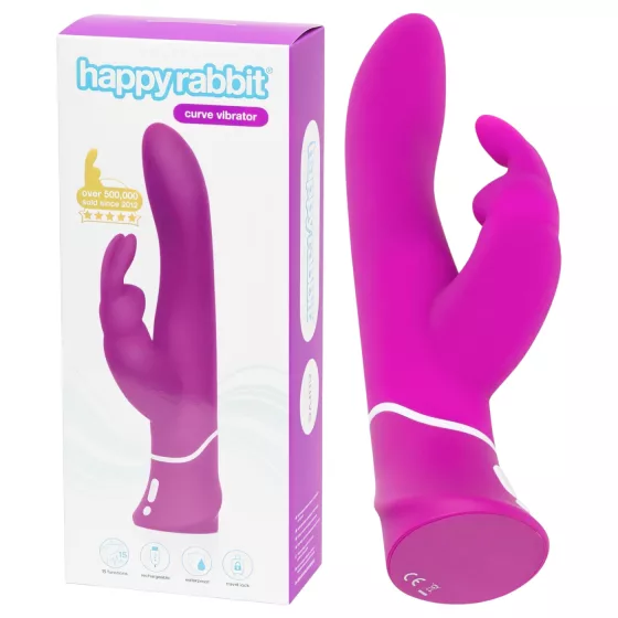 Happyrabbit Curve - vibrátor s pohyblivým ramenem na klitoris - vodotěsný