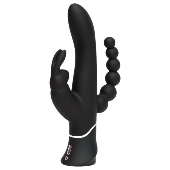 Happyrabbit Triple - akumulátorový stimulátor klitorisu a anální vibrátor (černý)