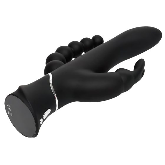 Happyrabbit Triple - akumulátorový stimulátor klitorisu a anální vibrátor (černý)