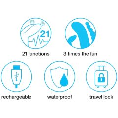   Happyrabbit Triple - akumulátorový stimulátor klitorisu a anální vibrátor (černý)