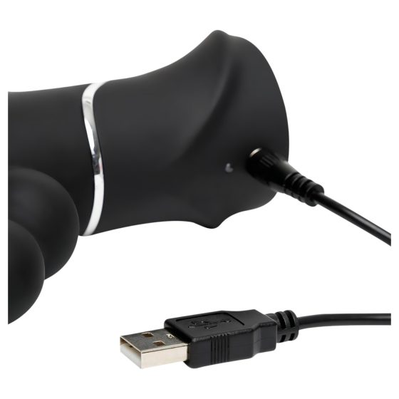 Happyrabbit Triple - akumulátorový stimulátor klitorisu a anální vibrátor (černý)