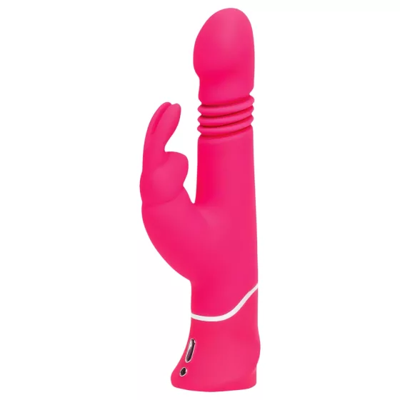 Happyrabbit - vibrátor s pohybem a klitorálním ramenem - dobíjecí, růžový