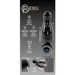   Rebel - vyhřívaný, vibrující, pohyblivý masturbátor (černý)