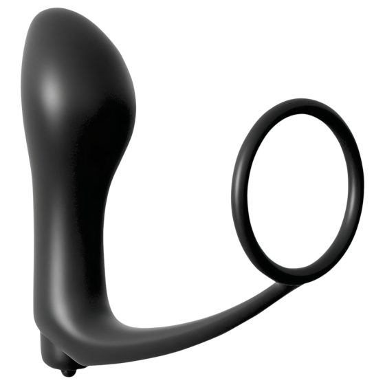 Analfantasy - prstový anální vibrátor s erekčním kroužkem (černý)