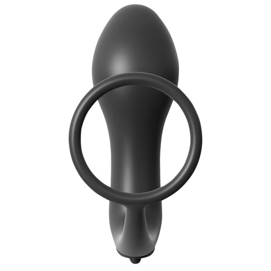 Analfantasy - prstový anální vibrátor s erekčním kroužkem (černý)