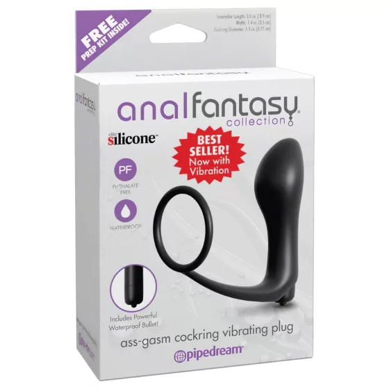 Pipedream - Analfantasy - prstový anální vibrátor s erekčním kroužkem (černý)