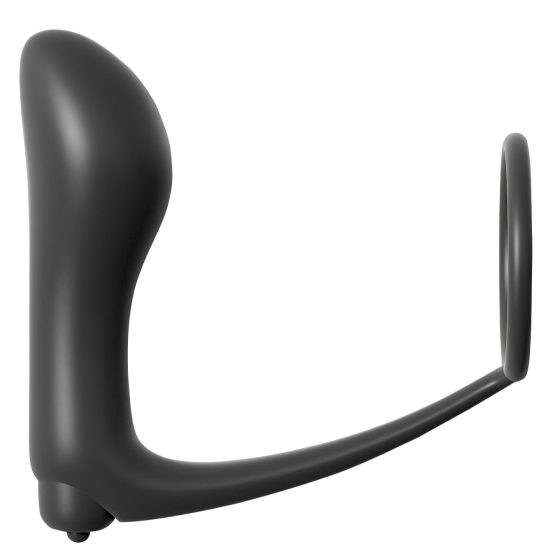 Analfantasy - prstový anální vibrátor s erekčním kroužkem (černý)