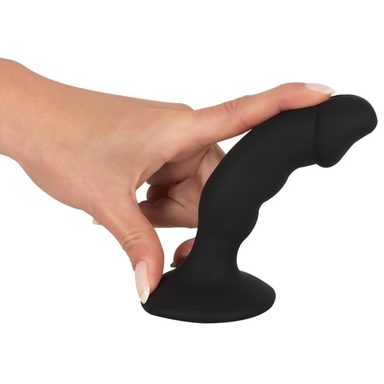 Black Velvet - akumulátorový anální vibrátor s penisem (černý)