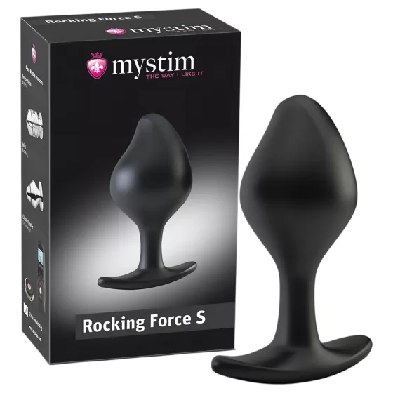 mystim Rocking Force S - elektro anální kolík - malý (černý)