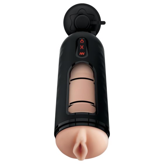 PDX Elite Mega Milker - vibrující umělá vagina na penis (černá)