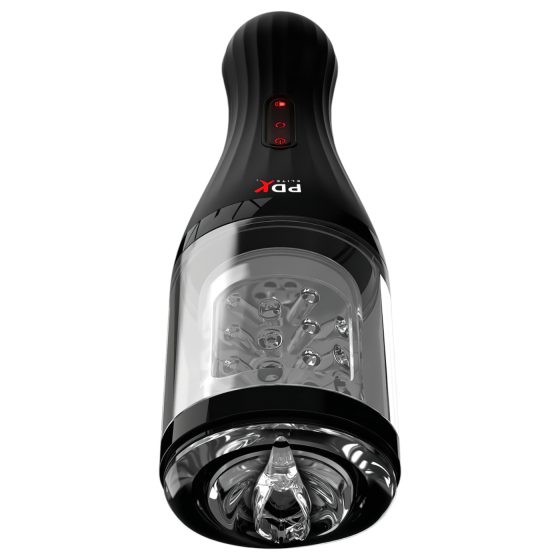 PDX Elite - masturbátor pro muže - rotační - průhledná/černá