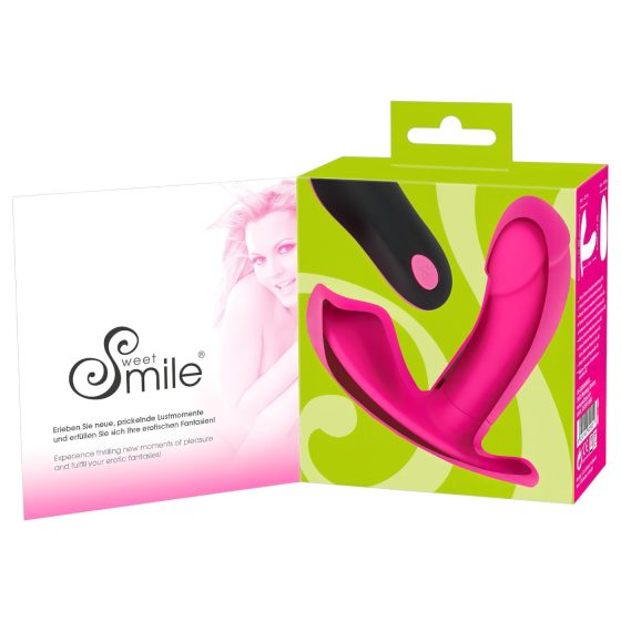 SMILE Kalhotky - akumulátorový, rádiově vysílaný připevnitelný vibrátor (růžový)