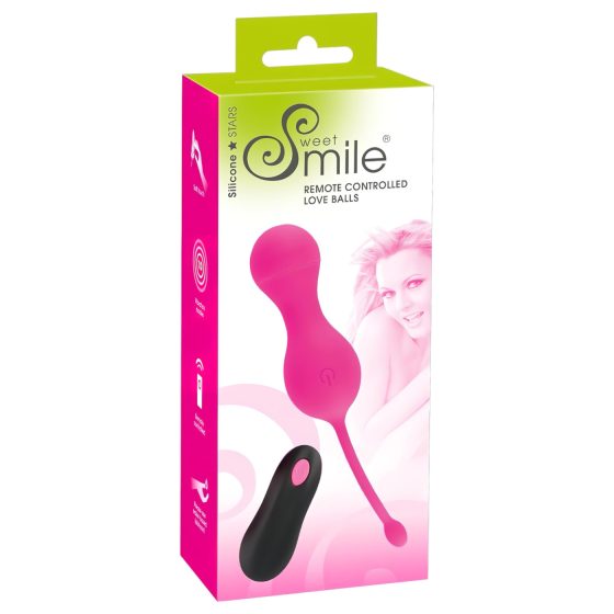SMILE Love Balls - akumulátorové růžové vibrační vejce s dálkovým ovládáním