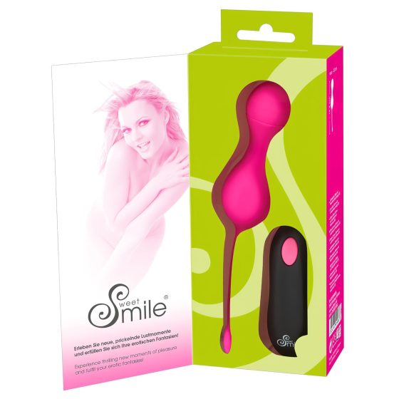 SMILE Love Balls - akumulátorové růžové vibrační vejce s dálkovým ovládáním