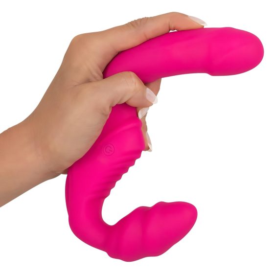 Double2Teaser - připínací vibrátor bez popruhů (růžový)
